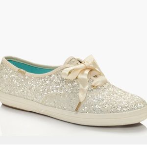 Kate Spade glitter Keds -ivory